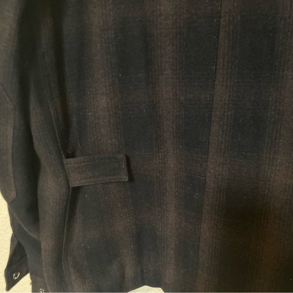 Michael Kors Alhambra Wool Hipster Jacket P Coat Plaid Tartan Black Green large - Picture 9 of 11